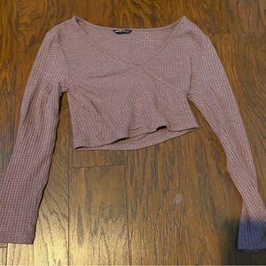 Cropped long sleeve dressy shirt